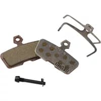 SRAM Avid MY11 sintered steel disc brake pads with metal backing, spring clip, and bolt for bicycles.