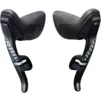 SRAM Force22 2x11 Speed DoubleTap Shifters, black with ergonomic levers and textured grips, featuring bold SRAM logo.