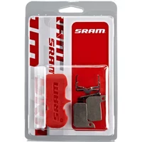 SRAM Hydraulic Disc Brake Pads Road/Level in red packaging with metal pads and spring clip.