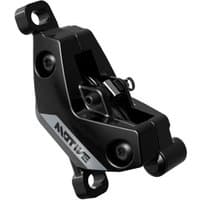 SRAM Motive Silver Disc Brake, black and silver caliper with mounting holes and sleek design.