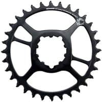 Black SRAM X-Sync 2 Steel Direct Mount Chain Ring with 14 sharp teeth and central mounting interface.