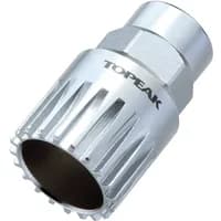 Silver Topeak cartridge bottom bracket tool with ridged grip and TOPEAK logo on the side.