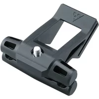 Black Topeak Fixer F25 bracket for wedge bags with a rectangular frame and central mounting bolt.
