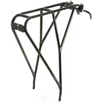 Black Tortec Velocity Hybrid Rear Rack with sleek tubular design and mounting brackets for bicycles.
