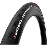 Black Vittoria Zaffiro Pro V G2.0 folding clincher 700c road tyre with textured tread and white branding.
