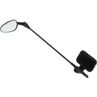 Black Zefal Z Eye Mirror with adjustable arm and oval reflective surface, designed for bicycle handlebars.