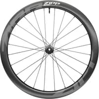 Black Zipp 303 S carbon tubeless disc front wheel, 700C size, with center locking hub and sleek aerodynamic spokes.