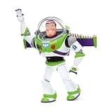 Buzz Lightyear action figure, 36cm, in white and green space suit with helmet and purple accents, raised arm.