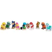 Paw Patrol Figure Gift Pack with colorful dog characters in uniforms, including helmets and backpacks, on a white background.