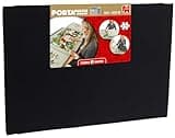 Black PORTA PUZZLE board with red label, includes two sorters, non-slip felt surface, fits up to 1000 pieces, 57x80cm.