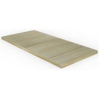 Wooden patio deck kit, 8' x 16', light brown timber panels, rectangular shape, by Forest Garden.