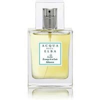 Clear glass bottle of Acqua dell'Elba Altrove Eau de Parfum, 50 ml, with silver cap and turquoise label.