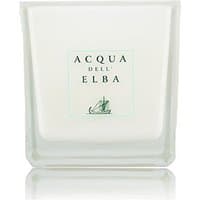 Acqua dell'Elba Mare Candle, 180g, in a clear square glass jar with a minimalist label and marine theme.