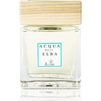 Clear glass bottle with light wood cap, labeled "Acqua dell'Elba," containing Monte Capanne woody diffuser, 500 ml.