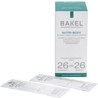 Bakel Nutri-Body balm, white box with green accents, includes 30 sachets of 5 ml each, minimalist design.