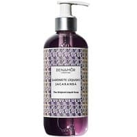 Purple Benamor Jacaranda hand wash gel in a 300 ml pump bottle with ornate patterned label.