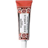Benamor Rose Amelie Hand Cream 30 ml in a floral-patterned tube with red and white accents and a white cap.
