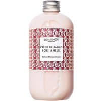 Pink Benamor Rose Amelie shower cream in 500 ml bottle with floral label design.