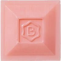 Pink square Benamor Rose Amelie soap with embossed "B" logo in the center, 100g cleansing hand soap.