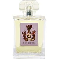 Clear glass bottle of Carthusia Fiori di Capri Eau de Parfum, 50 ml, with ornate label and square cap.