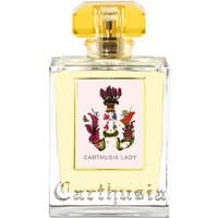 Carthusia Lady Eau de Parfum 50 ml, floral perfume in clear rectangular bottle with gold cap and floral label.