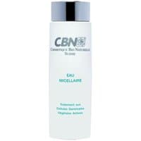 White Cbn Eau Micellaire bottle, 200 ml, with black cap and green text, for cleansing all skin types.