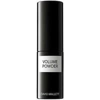 Black cylindrical bottle of David Mallett Volume Powder with white label and black text.