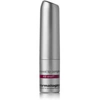 Silver Dermalogica lip balm tube with a sleek design and red accent, labeled "Renewal Lip Complex."