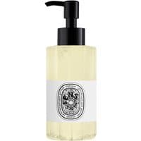 Diptyque Eau Des Sens Cleansing Hand and Body Gel, 200 ml, clear bottle with black pump and ornate label.