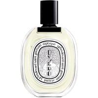 Clear oval bottle of Diptyque Oyedo Eau de Toilette with black cap and intricate label design.