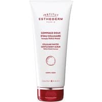 White Esthederm exfoliating body gel tube with red text and cap, 200 ml size.
