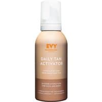 Evy Daily Tan Activator 150 ml, beige and white bottle with orange logo, after sun body foam.