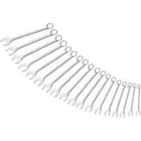 Silver Expert 16-piece combination spanner set, arranged in ascending size, featuring open and ring ends.