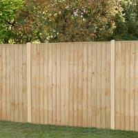 Forest 6' x 5' pressure treated vertical closeboard fence panel with natural wood finish and sturdy construction.