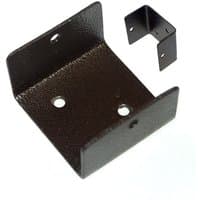 Black metal U-brackets with pre-drilled holes, textured finish, pack of 4 by Forest Garden.