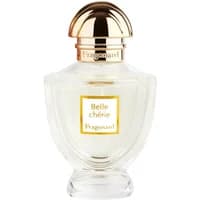 Fragonard Belle Cherie Eau de Parfum 50 ml, clear glass bottle with gold cap and label, women's fruity perfume.