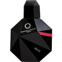 Black geometric bottle of Francesca dell'Oro Irupe Eau de Parfum, 100 ml, with a pink accent and unisex floral scent.