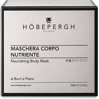 Hobe Pergh Nourishing Body Mask, 250 ml, in a sleek black and white box with multilingual text.