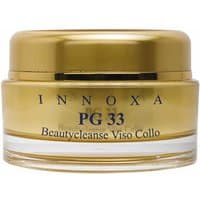 Gold Innoxa Beautycleanse 100 ml jar with black text, clear base, and screw-on lid for face cleansing cream.
