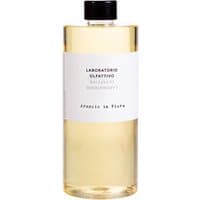 Clear bottle of Laboratorio Olfattivo Arancio in Fiore diffuser refill, 500 ml, with black cap and white label.