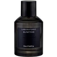Black bottle of Laboratorio Olfattivo Sacreste Eau de Parfum, 100 ml, with minimalist label and round cap.