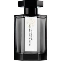 Black hexagonal bottle of L'Artisan Parfumeur Histoire d'Orangers Eau de Parfum with white label.