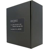 Black Lumi GOCCIA DI CARISMA shower box for men, rectangular with white label and text, cleansing body kit multipack.