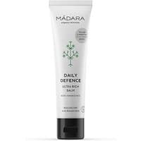 White tube of Madara Daily Defence Moisturizing Face Balm, 60 ml, with green logo and black cap.