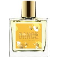 Miller Harris Dance Amongst the Lace Eau de Parfum, 50 ml, in a clear square bottle with a gold cap and yellow label.