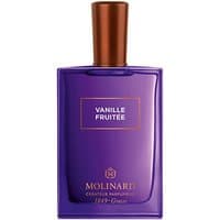Purple Molinard Vanille Fruitee Eau de Parfum bottle with copper cap, 75 ml, women's amber oriental fragrance.