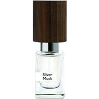 Nasomatto Silver Musk 30 ml perfume with a clear glass bottle and dark wooden cap.