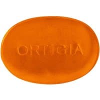 Amber oval Ortigia Ambra Nera glycerine soap with embossed logo, 40 g.
