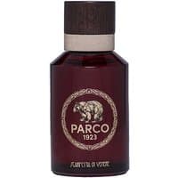 Parco 1923 Scarpetta di Venere perfume, dark amber bottle with wooden cap, gold logo and text, 100 ml unisex woody scent.