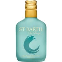 Teal St. Barth Blue Lagoon bath body gel in a 200 ml frosted bottle with gold cap and wave design.